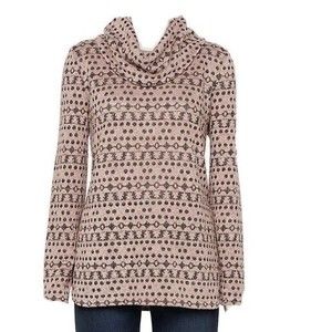 Croft & Barrow Large Cowl Neck Top. Blush Pink Eyelash Pullover. Machine Wash.